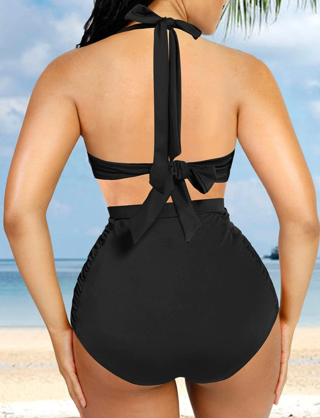 Tankini With Strappy Detail And Bra Twist Knot Design