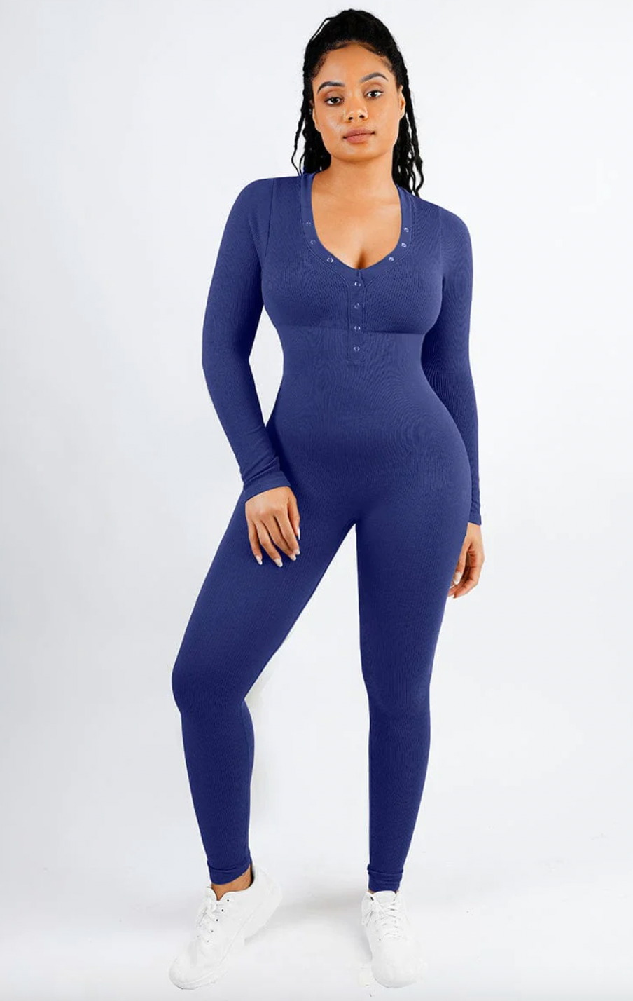 Deep V-neck High Stretchy Seamless Tummy Control Jumpsuit Sale price
