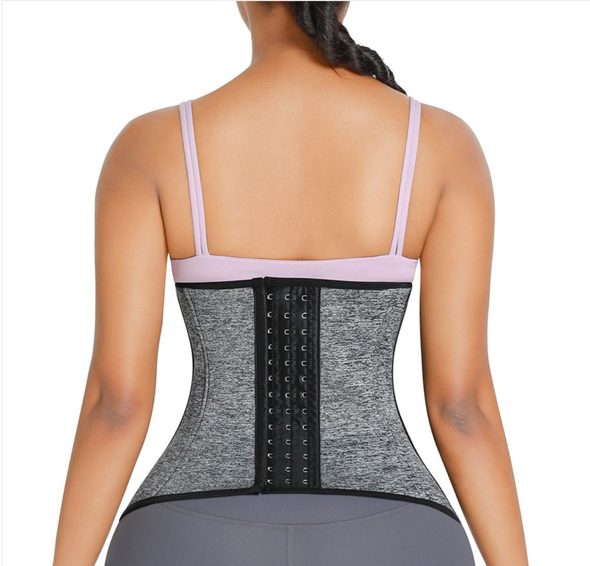 Grey Neoprene waist trainer belt