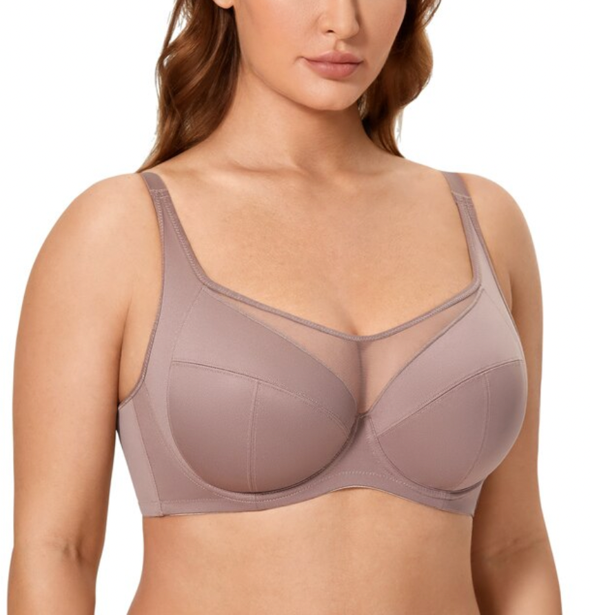 Full Coverage Support Bra with mesh