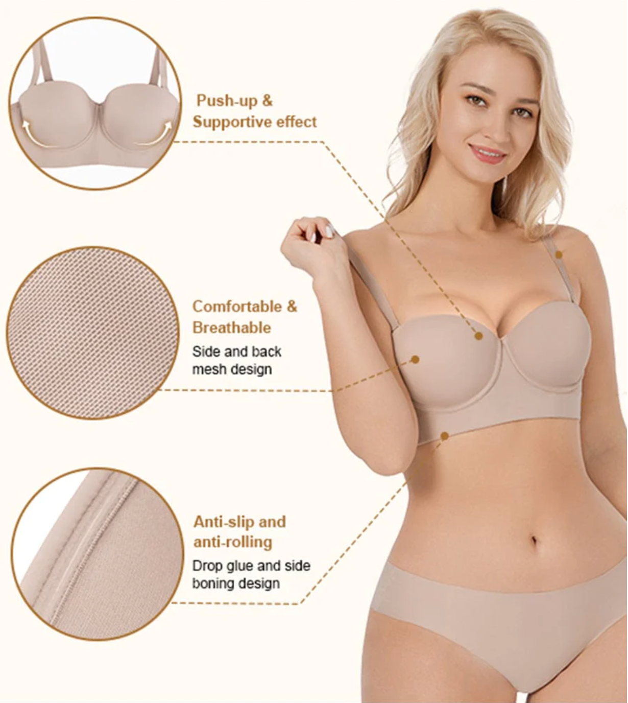 Strong Support removable strap bra