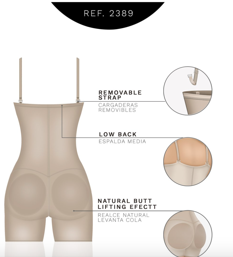 Diane & Geordi 2396 Women's Strapless Butt Lifter Shapewear / Powernet